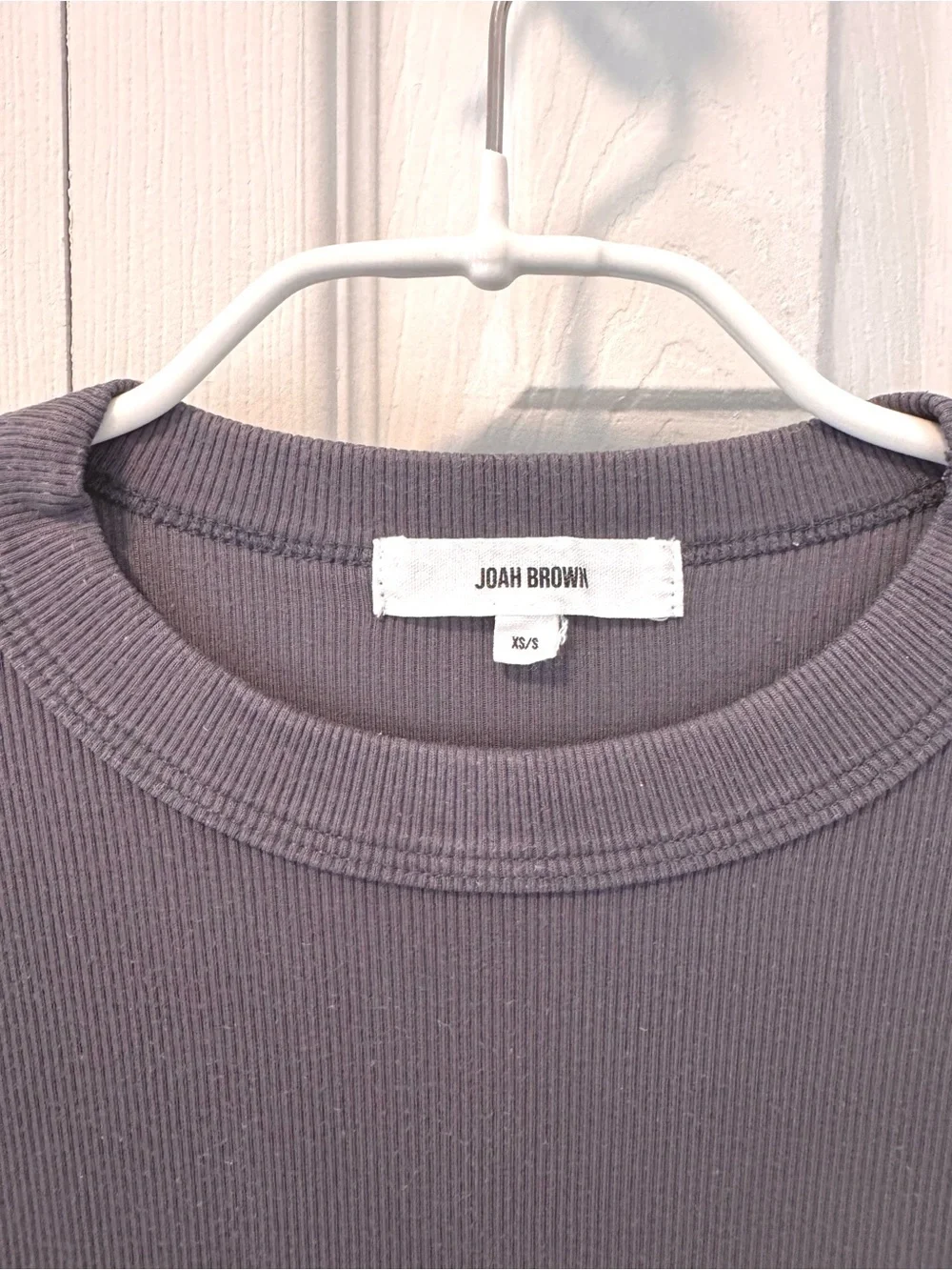 Joah Brown Crewneck Long Sleeve in Smoke Rib (Size XS/S). - Picture 3 of 4